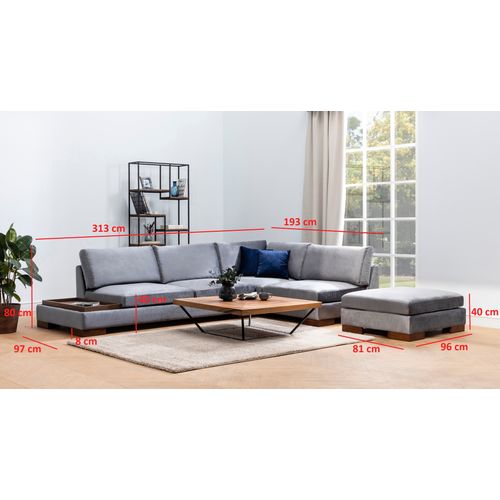 Ugaona Sofa Tulip Corner Desno - Tamnosiva slika 4