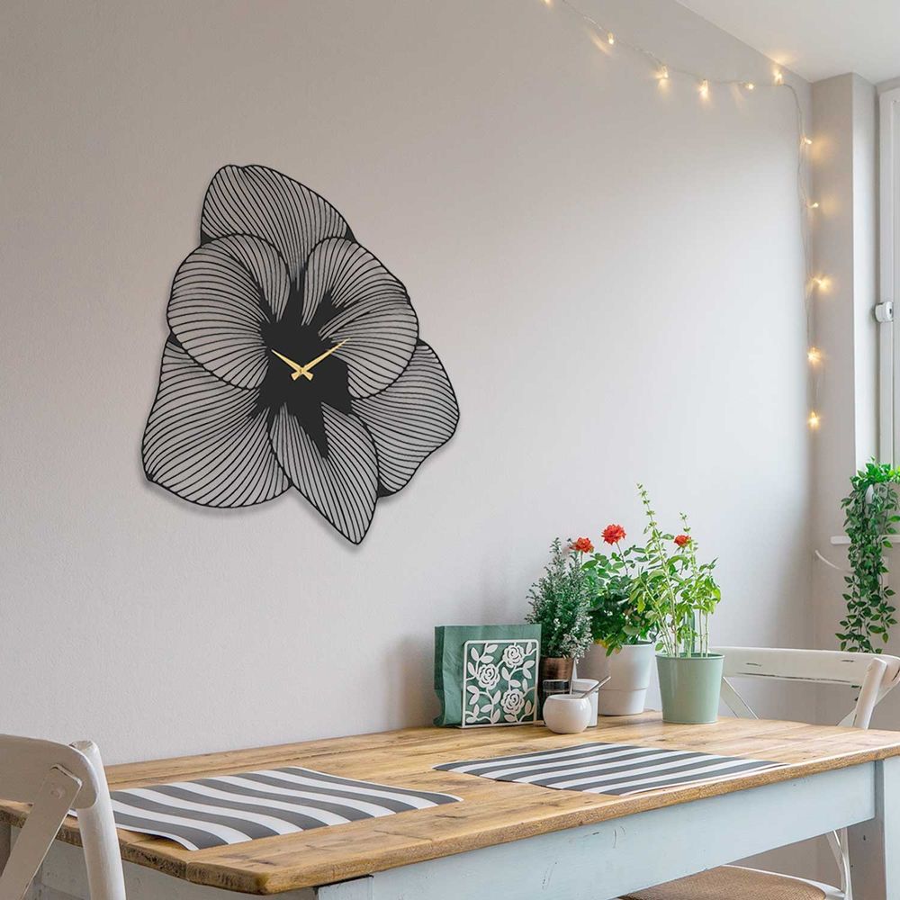 Metalni Zidni Sat Azalea - APS039 70 - Crni slika 2