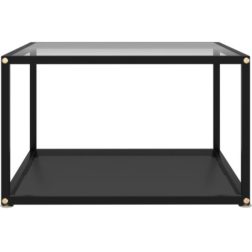 322891 Coffee Table Transparent and Black 60x60x35 cm Tempered Glass slika 13