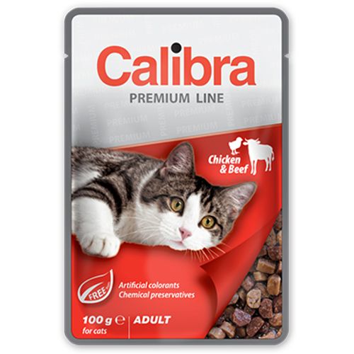 Calibra Cat Adult Kesica Piletina i Govedina, hrana za mačke 100g slika 1
