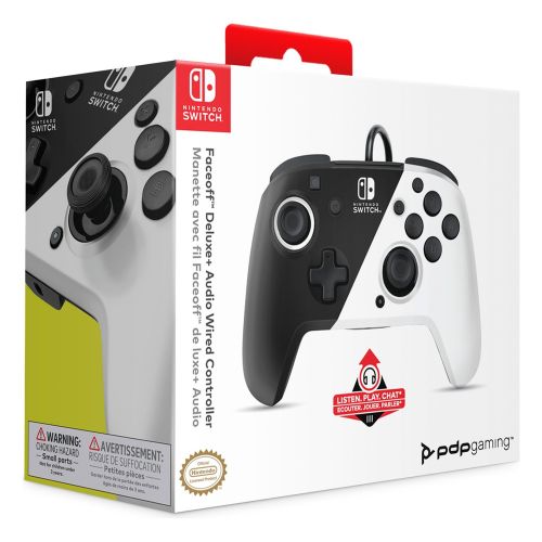 Nintendo Switch Faceoff Deluxe Controller + Audio - Black & White slika 3