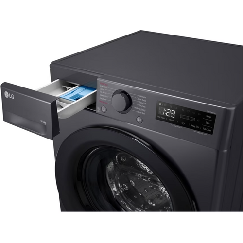 LG F4DR509SBM Mašina za pranje i sušenje veša sa parom, 9/6kg, 1400rpm, AI DD™ tehnologija,55cm, Middle Black slika 6