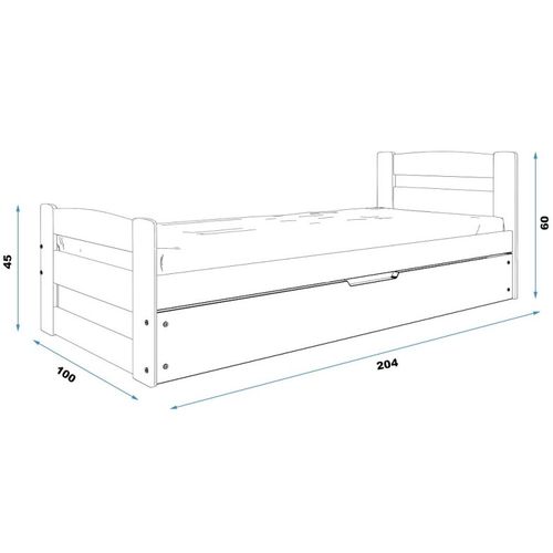 Drveni dječji krevet Ernie s podiznom ladicom - 200*90cm - bukva slika 4