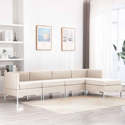 5-dijelni set sofa od tkanine krem slika 10