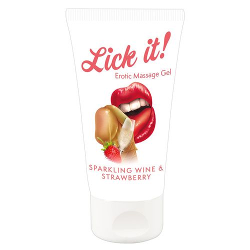 Gel za masažu sa ukusom šampanjca i jagode Lick it Sparkling Wine and Strawberry slika 1