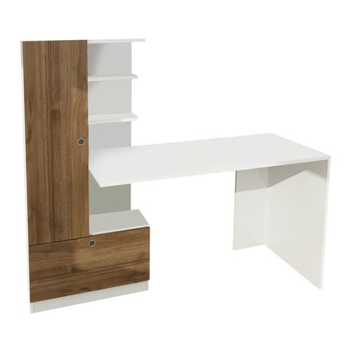 Woody Fashion Radni stol DOMINGOS, Domingos - White, Walnut slika 4