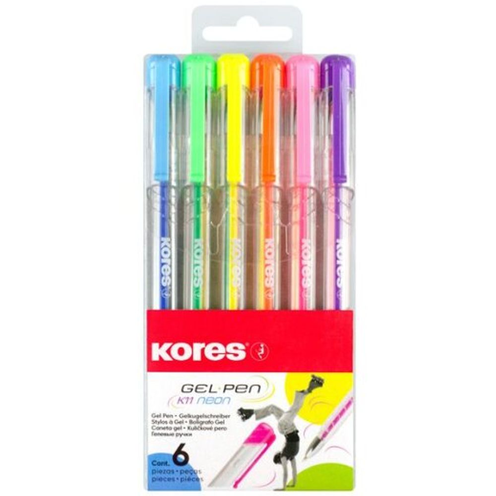 Kores Hemijska olovka gel 6/1 Neon slika 1