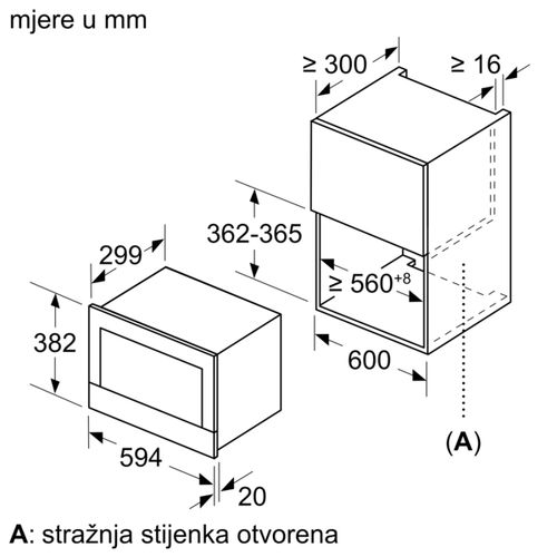 Bosch mikrovalna pećnica ugradbena BFL634GB1 slika 4