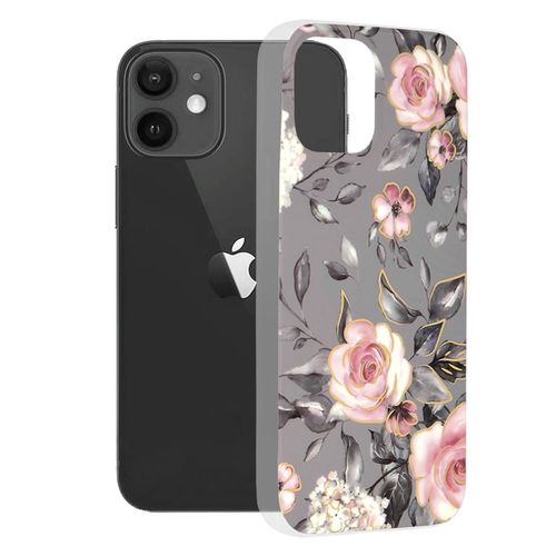 Techsuit Marble Series maska za iPhone 12 Bloom of Ruth Gray slika 1