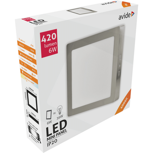 Avide Plafonjera LED, 6W, 420 lm, 4000K, IP20 - ACSMNW-S-6W-ALU-SN slika 2