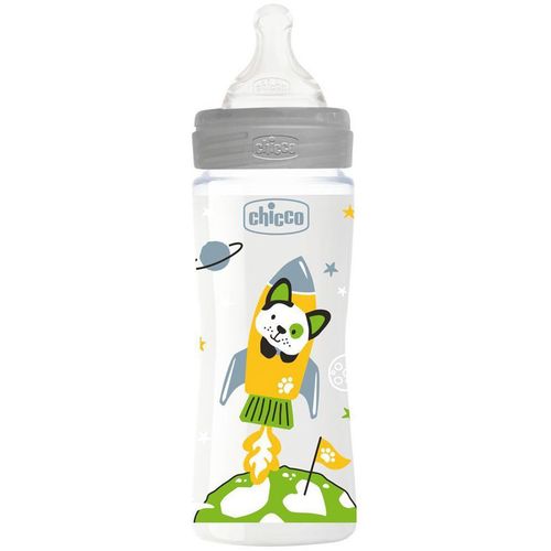 Chicco WB plastična flašica 330ml, silikon, siva slika 1