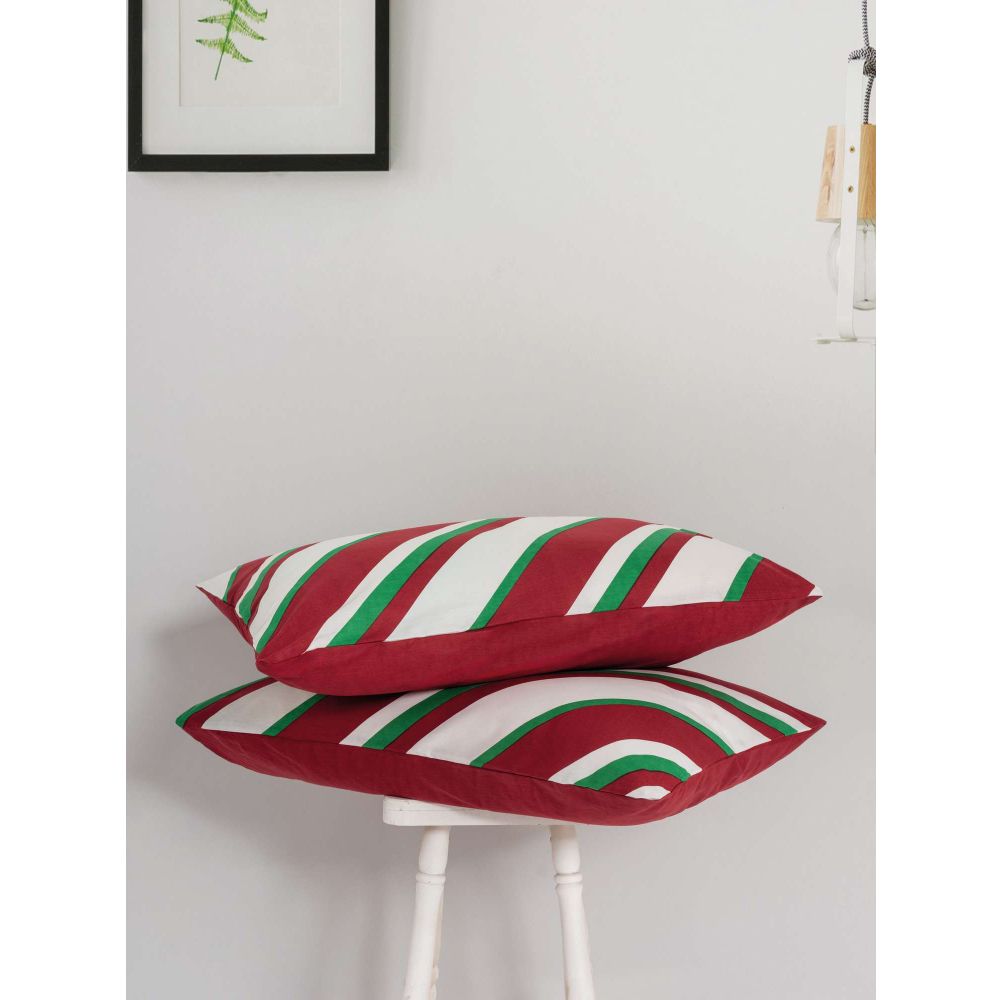 Ranforce double quilt cover set Merry, colours: red, green, white slika 5