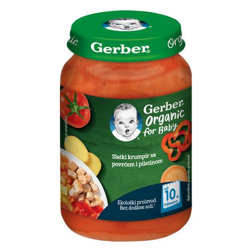 Gerber Organic for Baby Kašica slatki krumpir sa povrćem i piletinom 190g slika 1