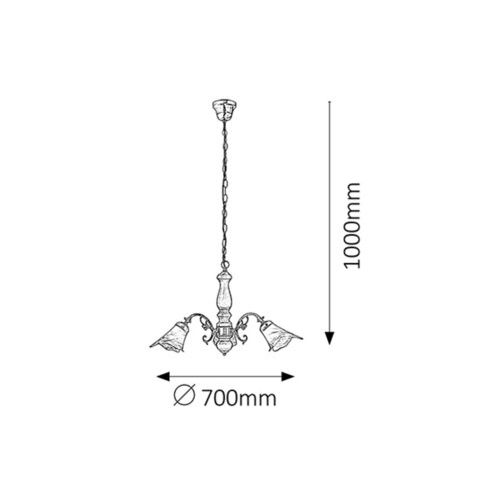 Rabalux Rustic3 luster E14 3x40W bronza Klasična rasveta slika 2