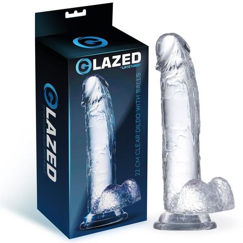 Glazed realistični prozirni dildo s testisima 18cm ili 22cm slika 13