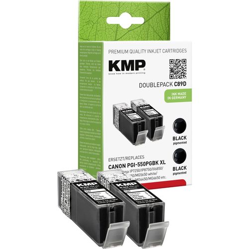 KMP tinta zamijenjen Canon PGI-550BK, PGI-550BK XL kompatibilan 2-dijelno pakiranje crn C89D 1518,0021 slika 2