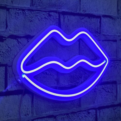 Wallity Ukrasna plastična LED rasvjeta, Lips - Blue slika 8