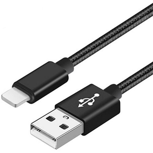 Xwave Kabl USB IPHONE 2M 3A,lightning aluminium,upleteni black slika 2