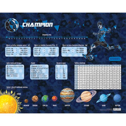 Mapa stolna školska STREET Champion 50x40cm slika 1