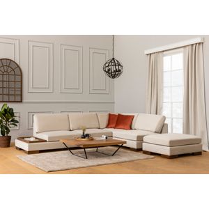 Ugaona Sofa 'Tulip Corner Right' s Pufnom - Bež Boja