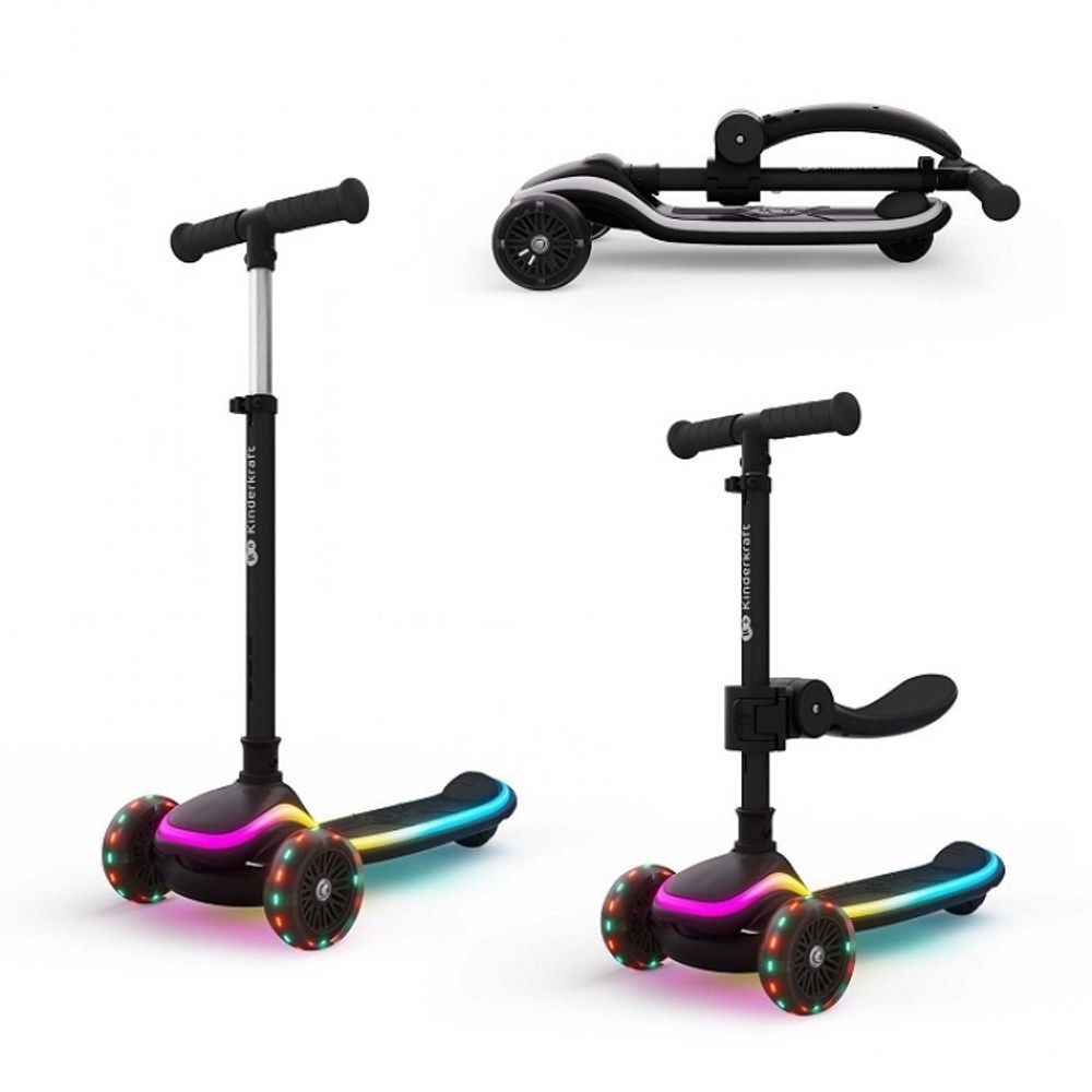 Kinderkraft Romobil sa LED svjetlećim točkovima Raket Up, Black slika 1