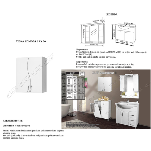 Ceramica Lux zidna komoda 35 x 50 slika 2