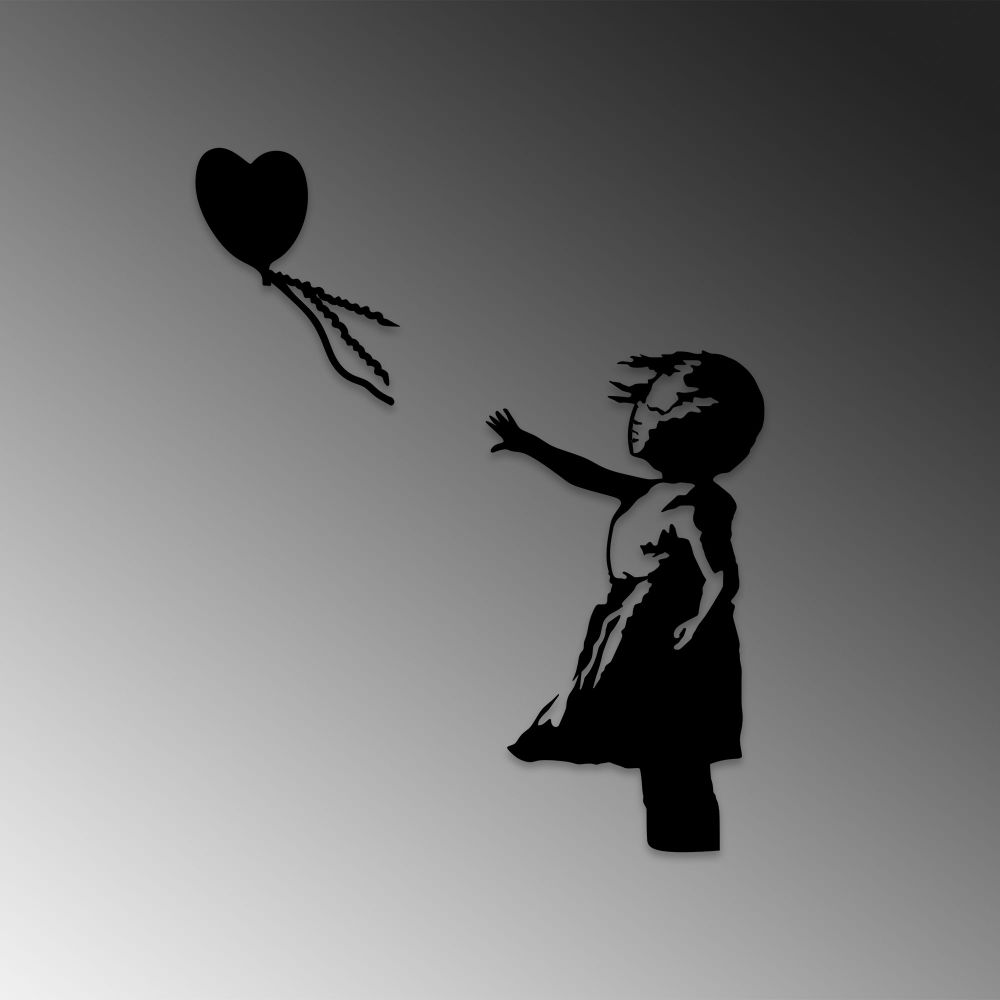 Banksy - Dekorativni Metalni Zidni Ukras, Crni, 14 slika 5