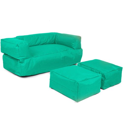 Atelier Del Sofa Vreća za sjedenje, Kids Double Seat Pouf - Turquoise slika 9