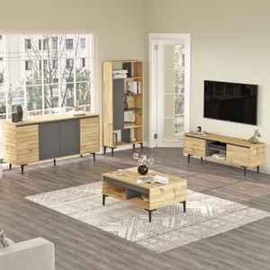 AR14-KA Oak
Anthracite Living Room Furniture Set