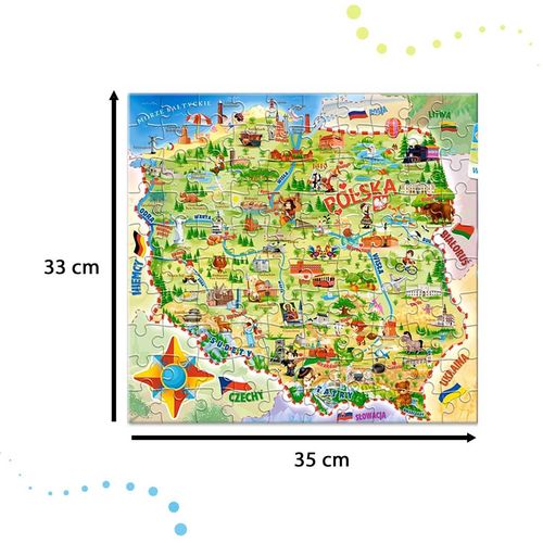 Castorland puzzle karta Poljske slika 4