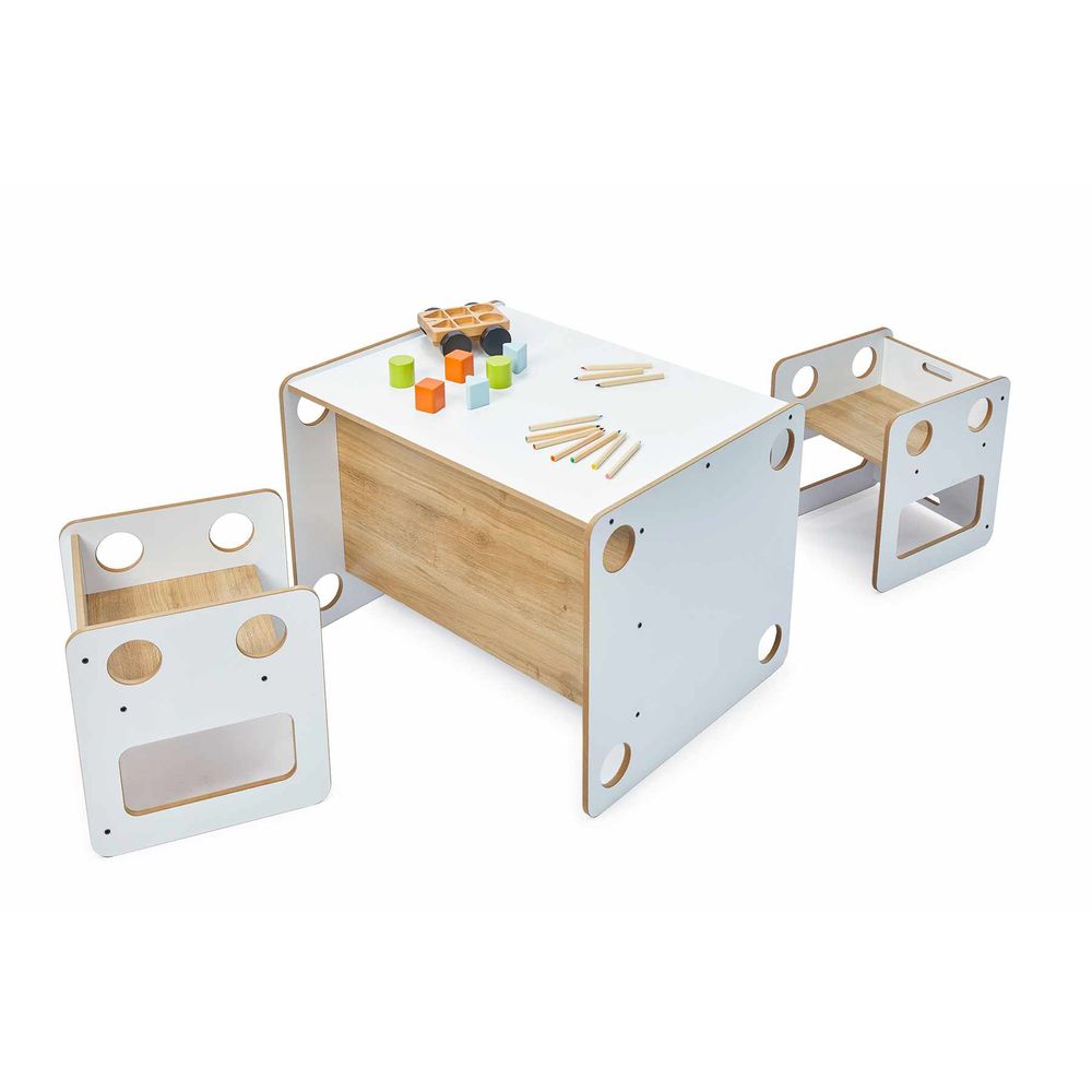 Set stola za djecu Goldfinch 2, boje: bijela, prirodna slika 12