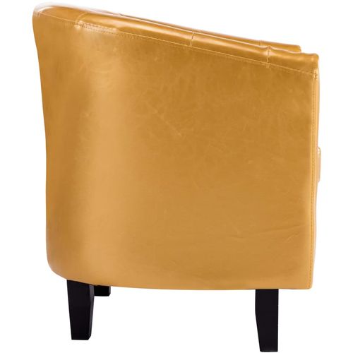 Fotelja od umjetne kože zlatna slika 5