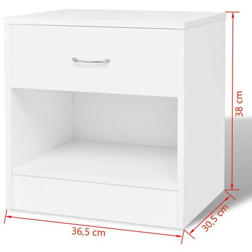 242547 Nightstand 2 pcs with Drawer White slika 14