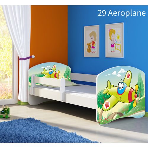 Dječji krevet ACMA s motivom, bočna bijela 160x80 cm 29-aeroplane slika 1