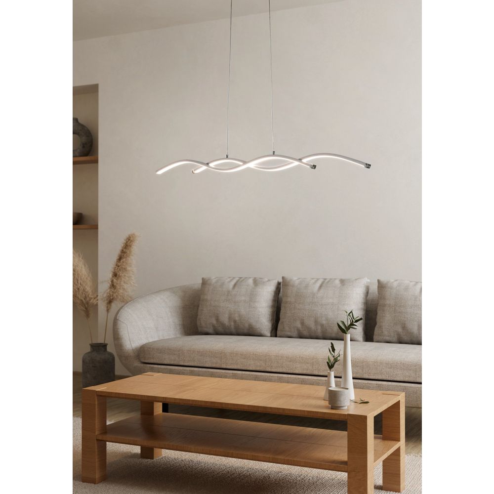Eglo Lasana 2 Visilica sa LED Osvjetljenjem - 2x9W, D 875, Aluminij/Krom-Bijela slika 2