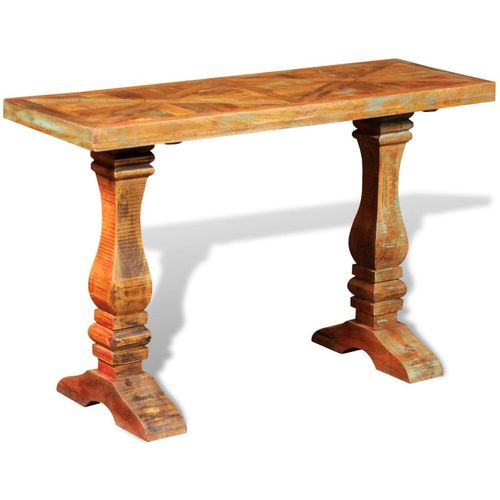 Konzolni stol od masivnog obnovljenog drva slika 10