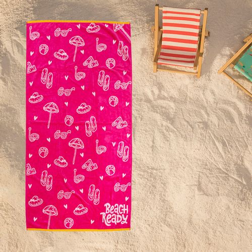 Plažni peškir BEACH MASTER 86x173 - Beach Umbrella Fushia slika 1