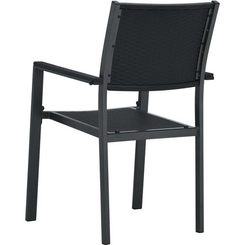 Vrtne stolice 4 kom crne plastične s izgledom ratana slika 14