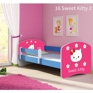 Dječji krevet ACMA s motivom, bočna plava 140x70 cm - 16 Sweet Kitty 2
