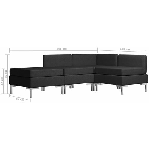 4-dijelni set sofa od tkanine crni slika 8