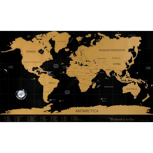 MY TRAVEL MAP Karta svijeta scratch My Travel Map crna slika 8