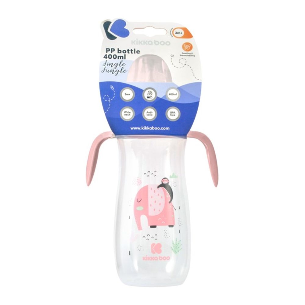 Kikka Boo Plastična flašica Jingle Jungle 400ml 3m+ Pink slika 3