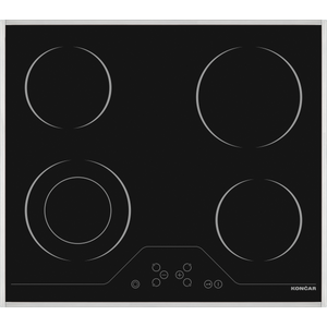 Končar Ugradna staklokeramička ploča UKE 6040 KD.CVT-IR, 4 zone, Širina 59 cm, Crna/Inox