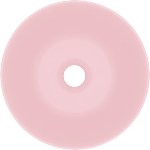 Kupaonski umivaonik od keramike mat ružičasti okrugli slika 22
