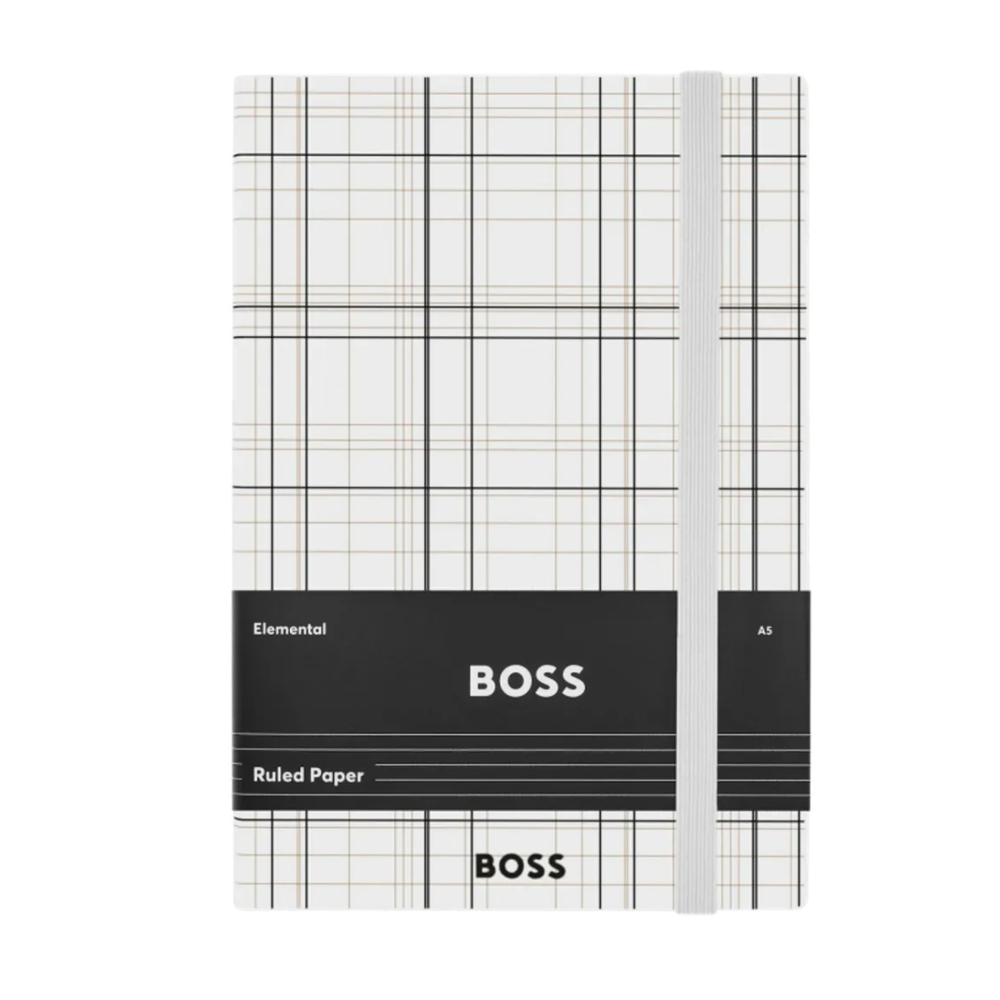 Hugo Boss notes A5 Checkered HNH624FL, bijeli slika 1
