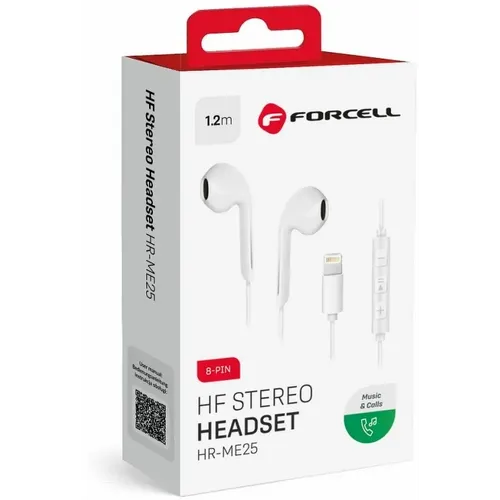 Forcell stereo slušalice za Apple iPhone Lightning 8-pin NEW BOX bijele slika 4