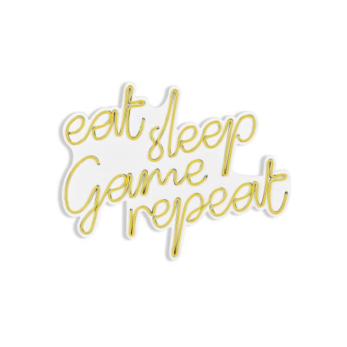 Wallity Ukrasna plastična LED rasvjeta, eat sleep game repeat - Yellow slika 15