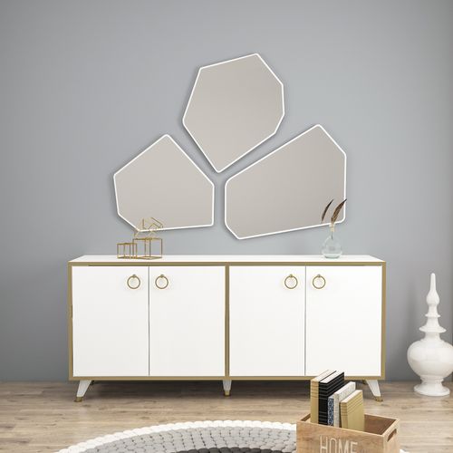 Zen - White White Decorative Chipboard Mirror slika 2