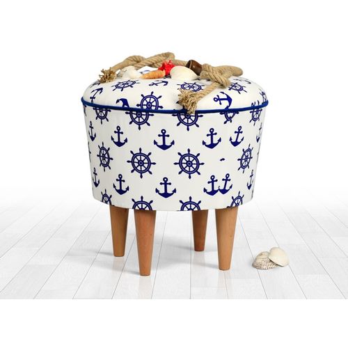 Cunda - Blue, White Blue
White Pouffe slika 1