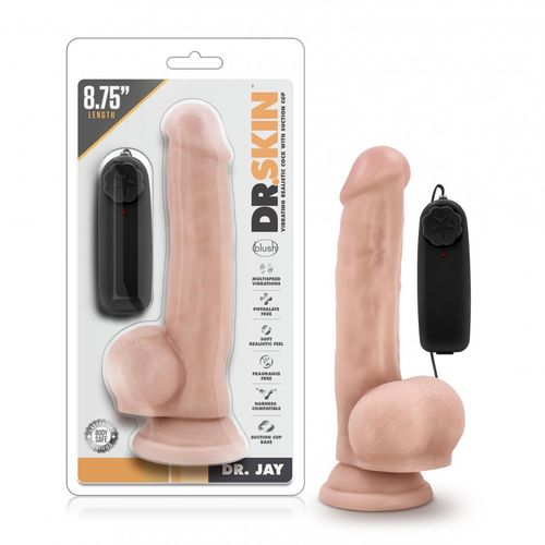 Vibrirajući dildo Dr. Skin - Dr. Jay, 22 cm, boja kože slika 7